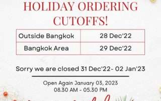 ANNOUNCEMENT: HOLIDAY CUT-OFF SCHEDULE FOR ONLINE ORDERS