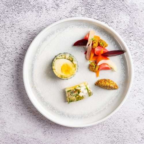 Eggs in Jelly (Aspic) with smoked chicken 85 g